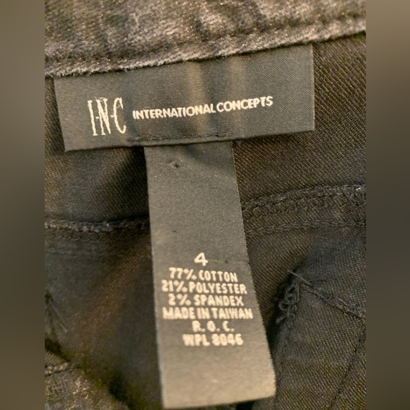 INC International Concepts Black Snakeskin Print Pant Jean Straight Leg Womens 4 - Picture 5 of 5